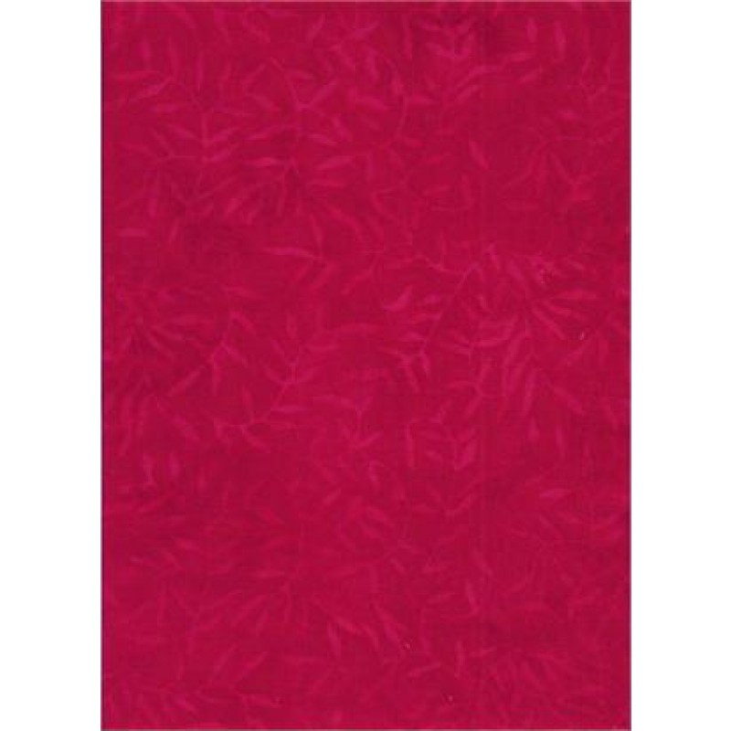 Batik Textile : Rødt med blad mønster