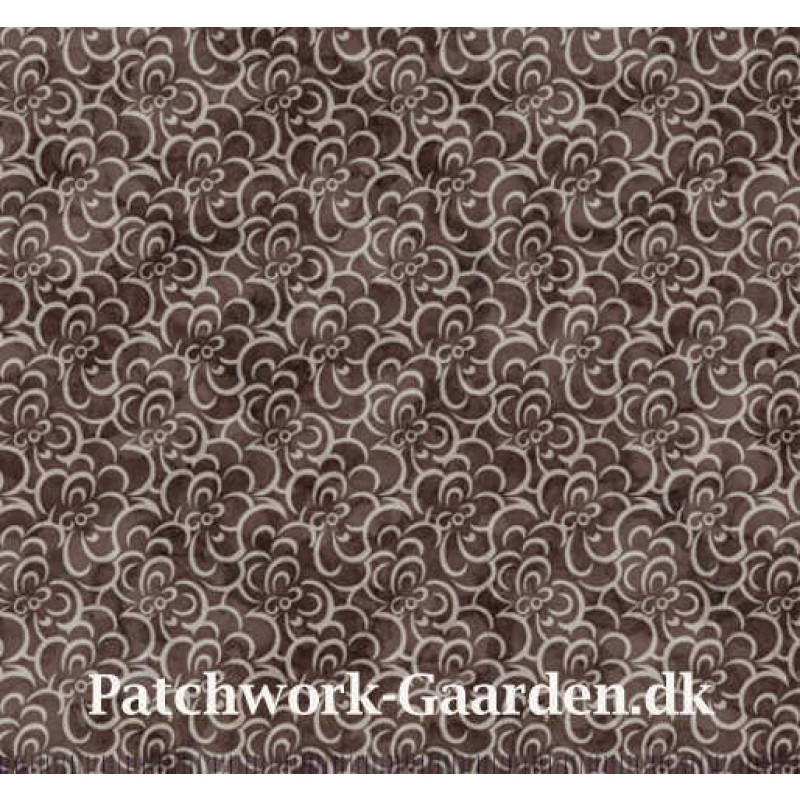 COTTON COUTURE : Floral Scroll - Brun