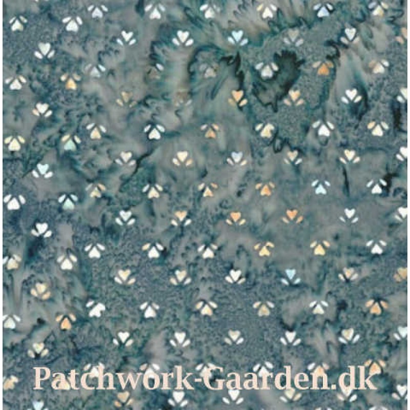 Bali Handpaints : Ditzy hearts - Blå grå