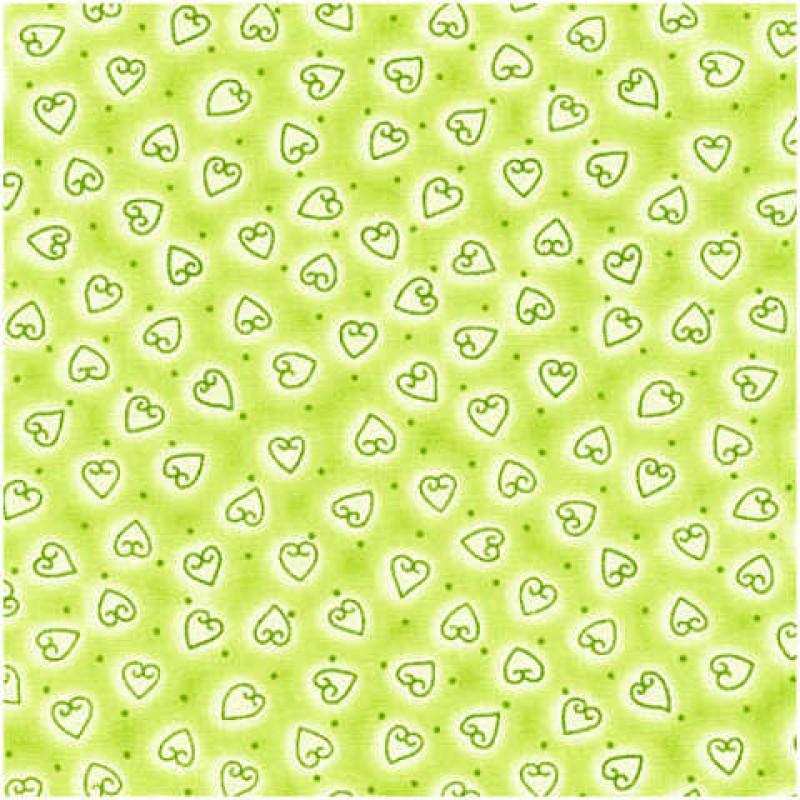 Quilters Basic : Lysegrønne hjerter.