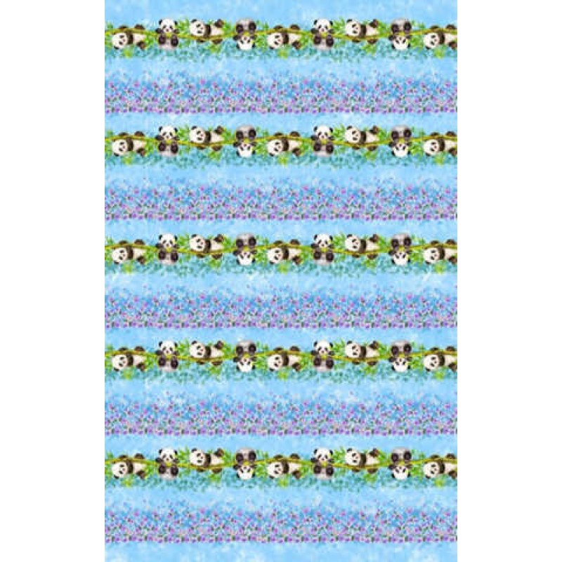 Panda Sanctuary - Border Stripe - Digital print
