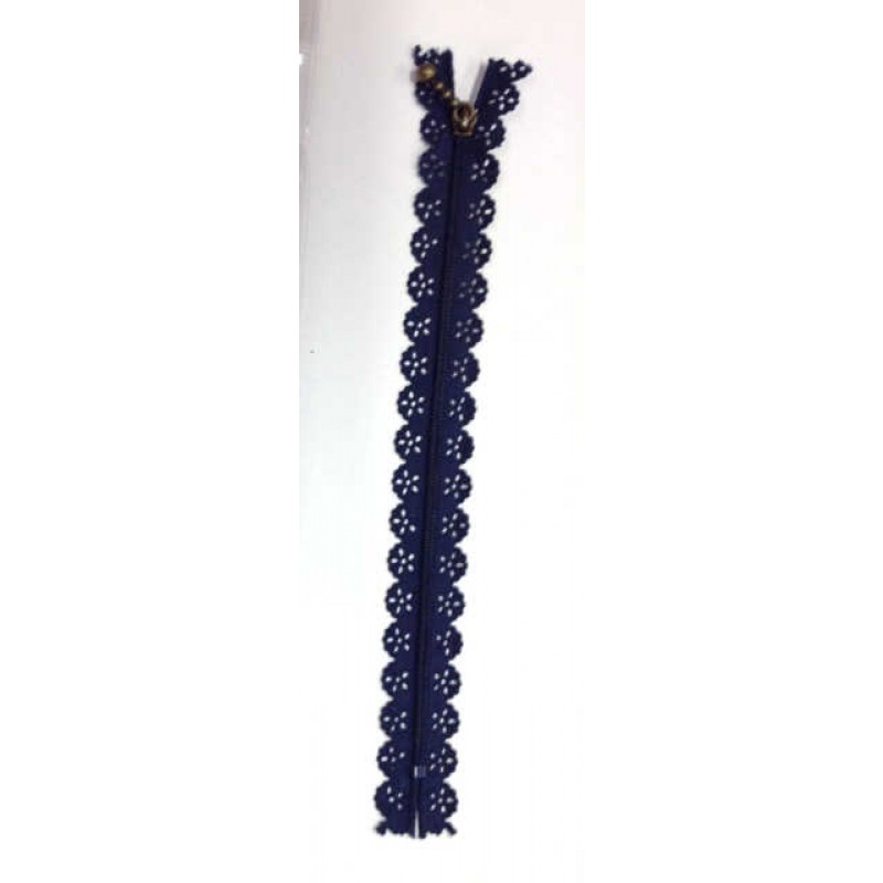 Blonde lynlås - Mørk Blå