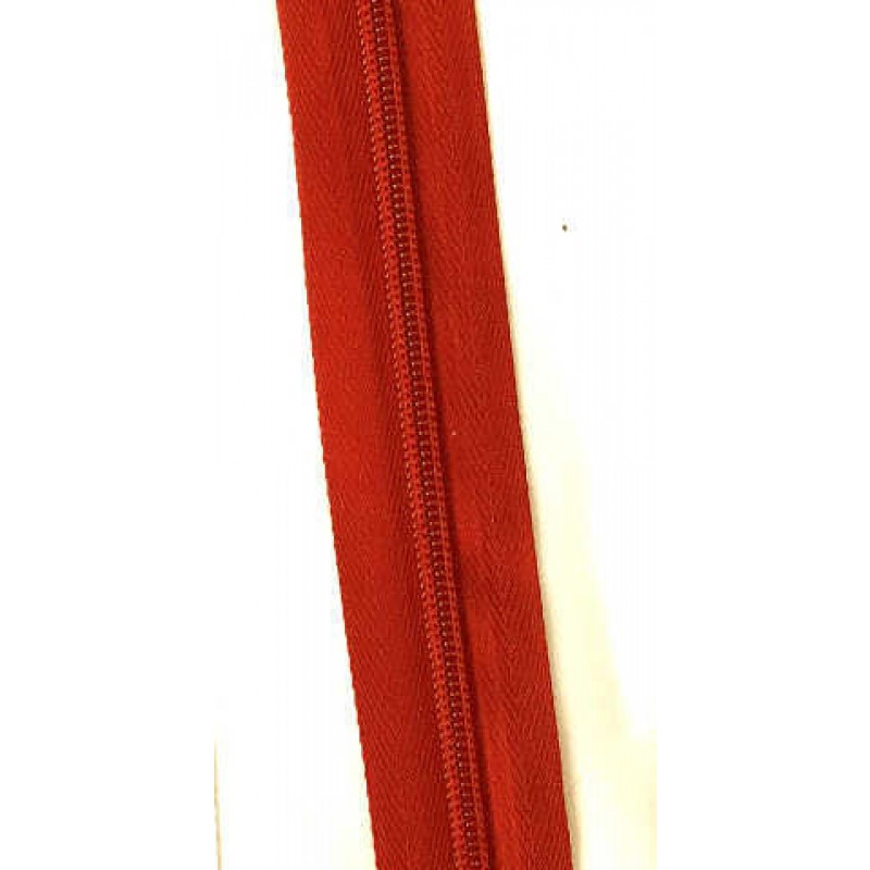 6 mm lynlås i metermål - Rød