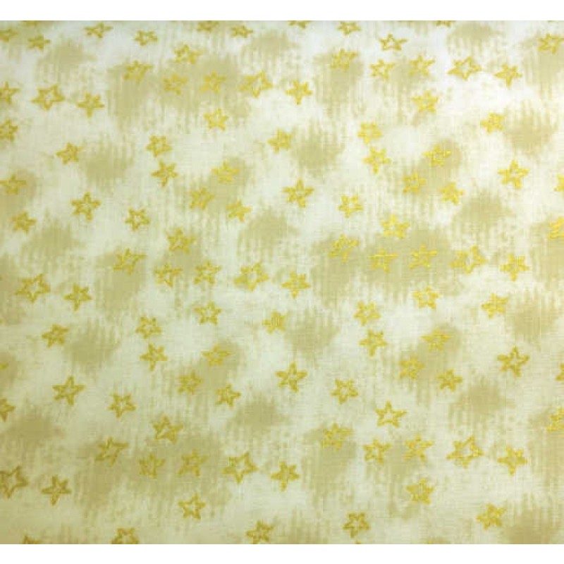 Weihnachten : Creme m guldstjerner - 140 cm bred
