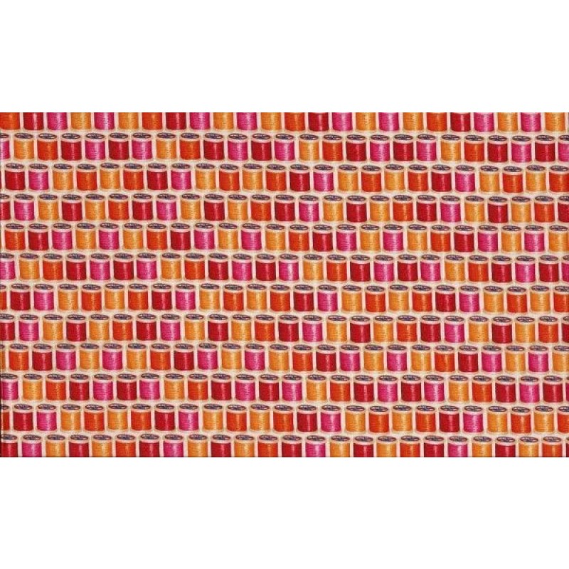 Sew : gule og røde trådruller