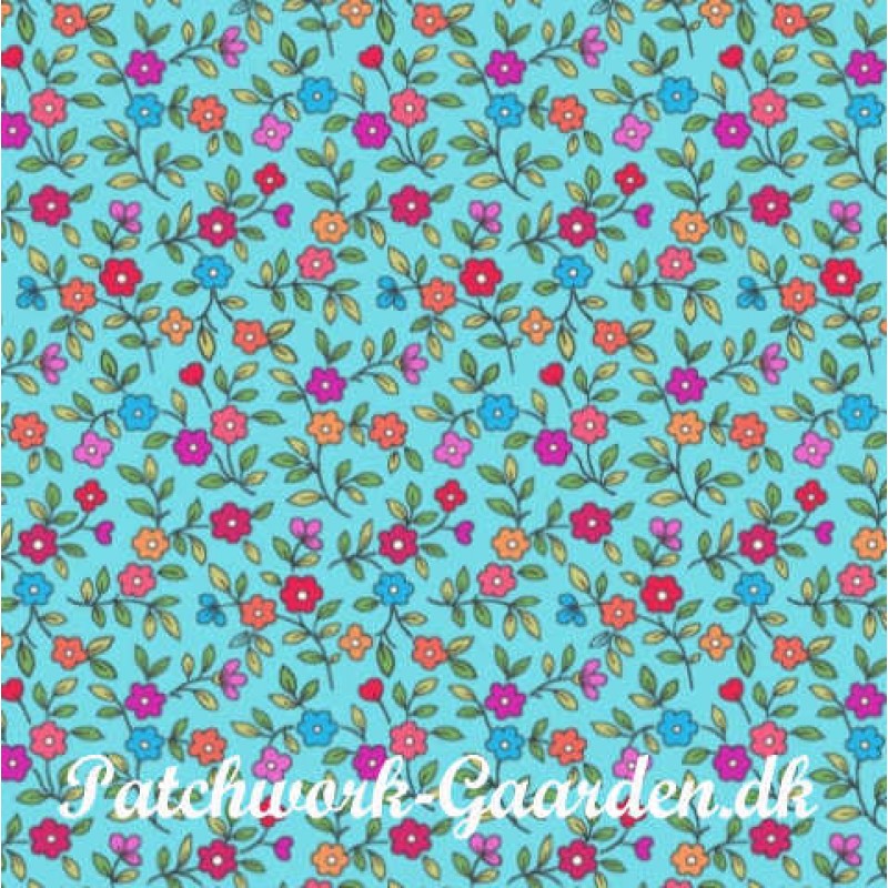 Shop Hop - lyse blå m/ blomster