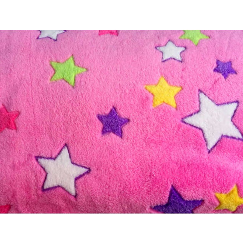 Fleur : Lyserød m/ stjerner- 150 bred - SENDES KUN TILPAKKESHOPS