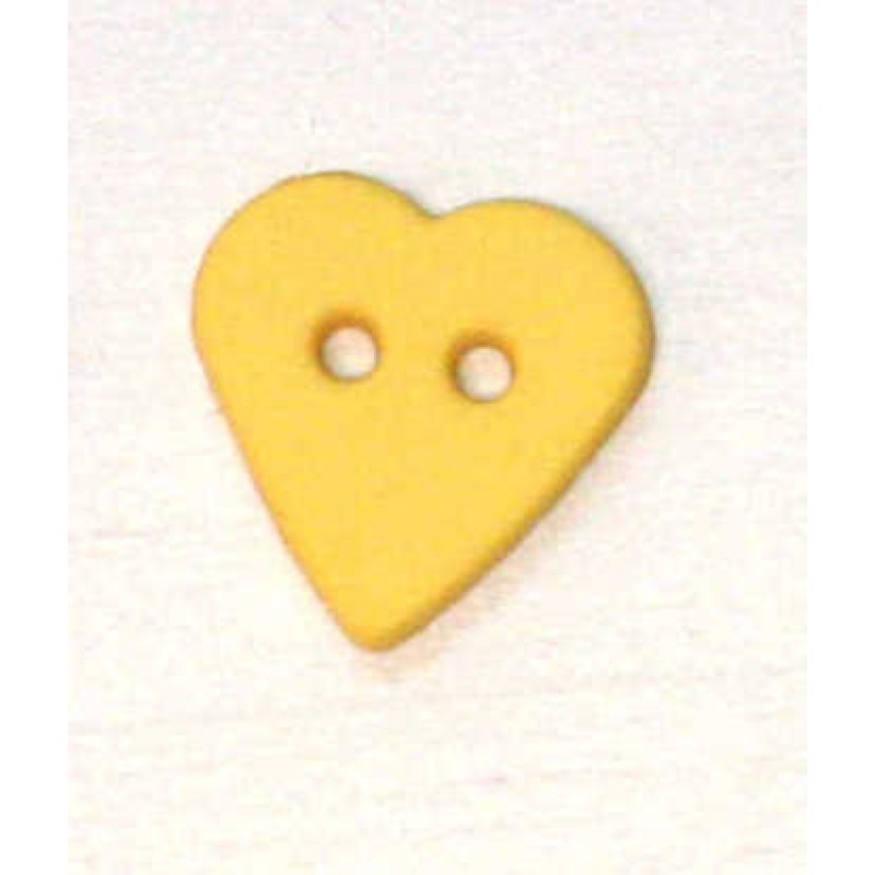 Knapper - Hjerte 14 mm - Gul