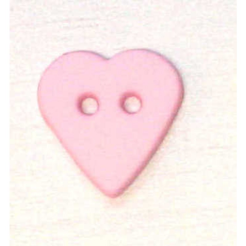 Knapper - Hjerte 14 mm - Lyserød