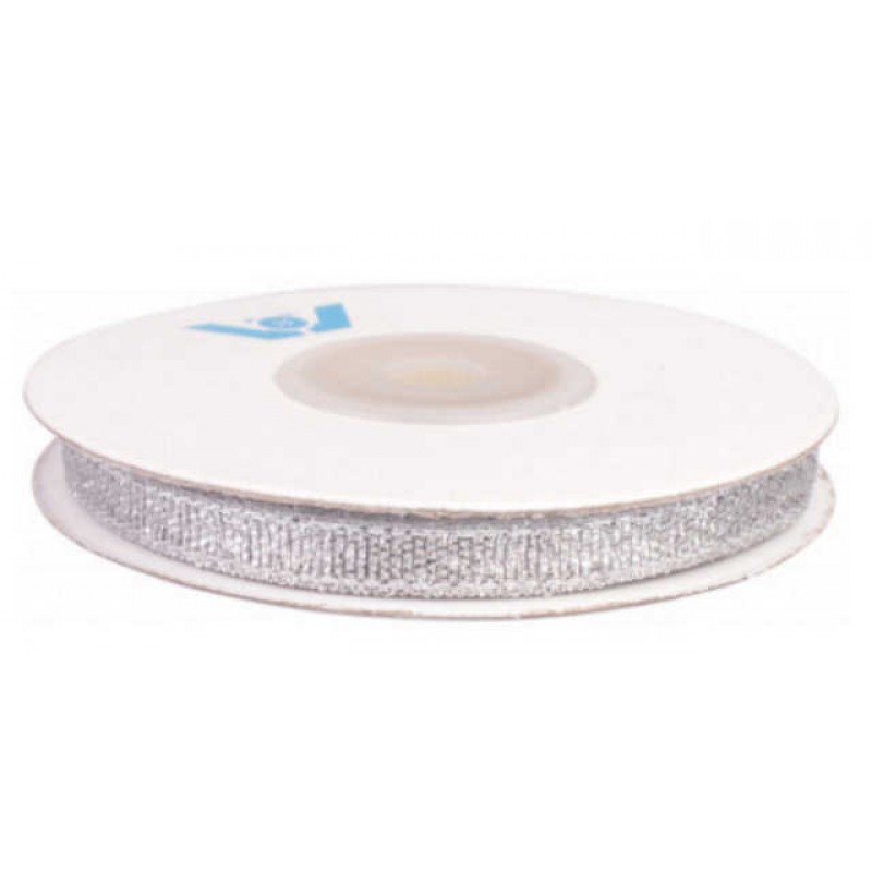 Sølv Lamé bånd - 6 mm