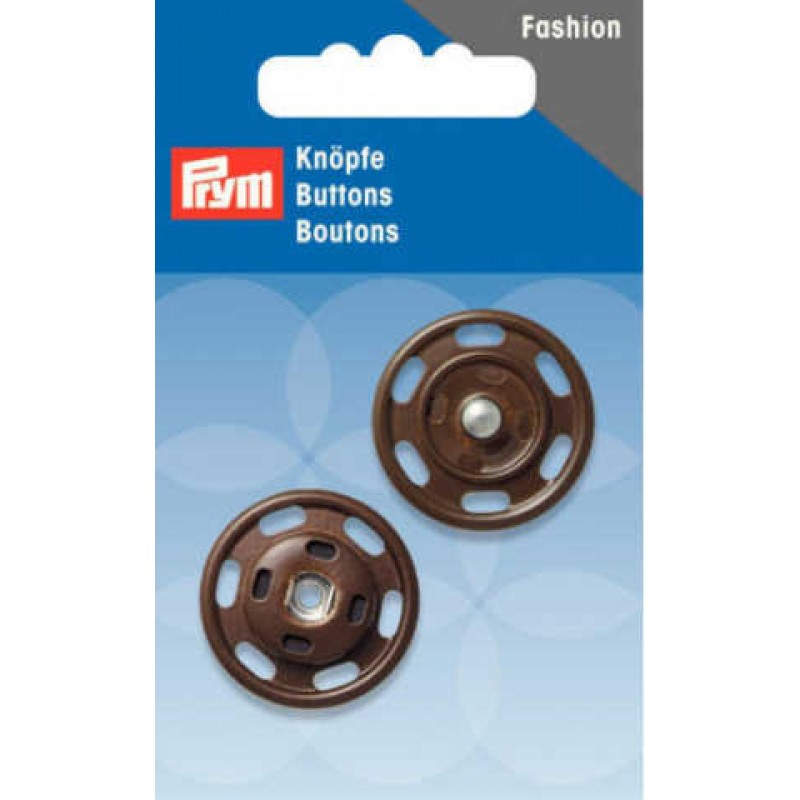 Prym tryk lås - 1 stk - 25 mm - Mørk brun