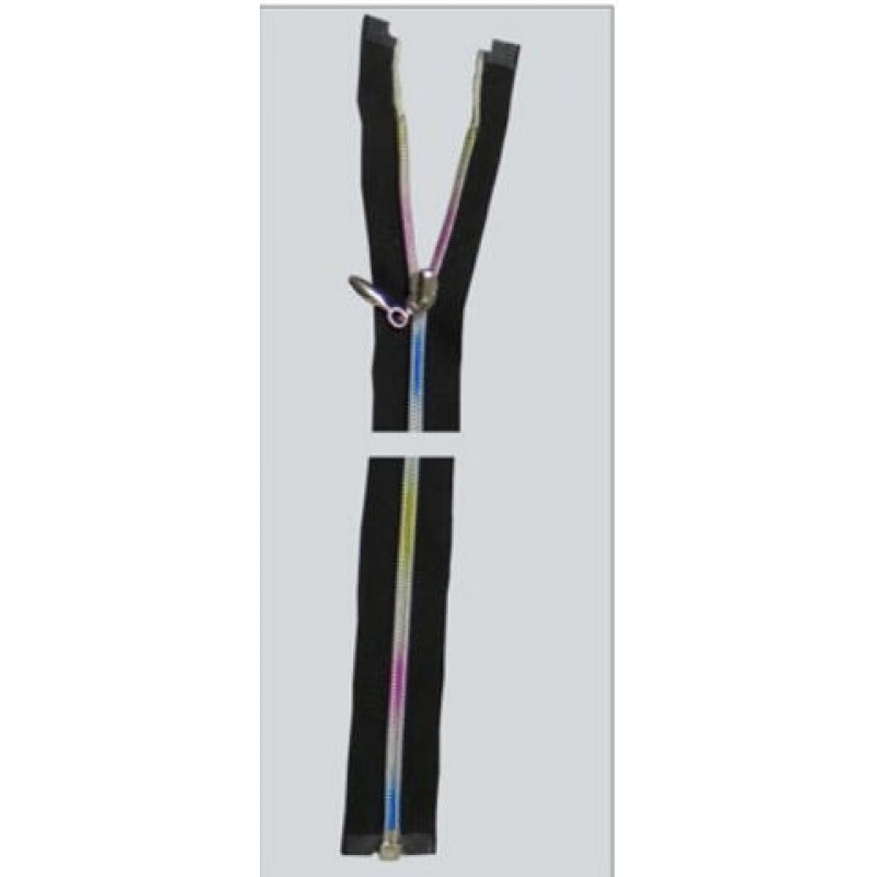 6MM SPIRAL lynlås - DELBAR - MULTI farvet - 60 cm