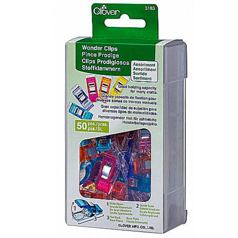 Wonder Clips - 50 stk i æske - assorterede farver.