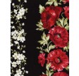 Poppy Border Stripe : Valmue Panel